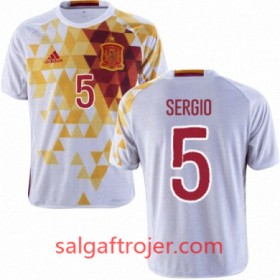 Spanien Fodboldtrøjer SERGIO BUSQUETS Udebanesæt Euro 2016 Kort ærmer