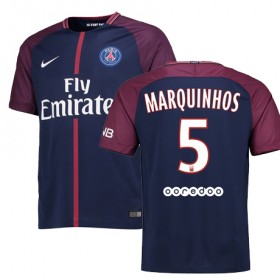 Paris Saint-Germain Fodboldtrøjer MARQINHOS Hjemmebanesæt 2017/18 Kort ærmer