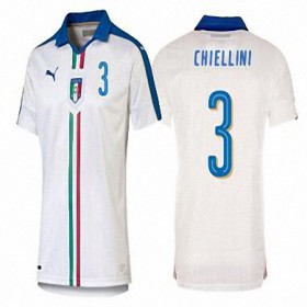 Italien Fodboldtrøjer GIORGIO CHIELLINI Udebanesæt Euro 2016 Kort ærmer