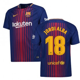 FC Barcelona Fodboldtrøjer JORDI ALBA Hjemmebanesæt 2017/18 Kort ærmer