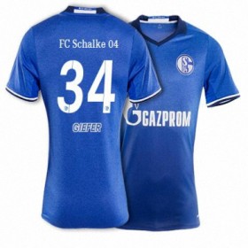 FC Schalke 04 Fodboldtrøjer GIEFER Hjemmebanesæt 2017/18 Kort ærmer