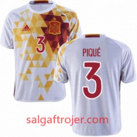 Spanien Fodboldtrøjer GERARD PIQUE Udebanesæt Euro 2016 Kort ærmer