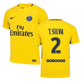 Paris Saint-Germain Fodboldtrøjer THIAGO SILVA Udebanesæt 2017/18 Kort ærmer