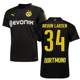 Borussia Dortmund Fodboldtrøjer BRUUN LARSEN Udebanesæt 2017/18 Kort ærmer