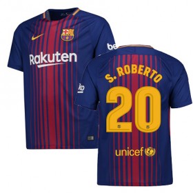 FC Barcelona Fodboldtrøjer Sergi Roberto Hjemmebanesæt 2017/18 Kort ærmer