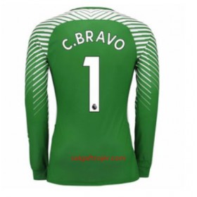 Manchester City Fodboldtrøjer Målmand Claudio Bravo 1 Hjemmebanesæt 2017/18 Langærmet