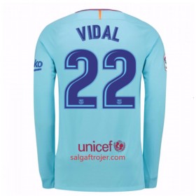 FC Barcelona Fodboldtrøjer Aleix Vidal 22 Udebanesæt 2017/18 Langærmet
