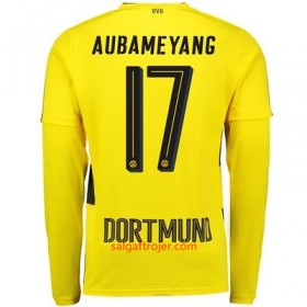 Borussia Dortmund Fodboldtrøjer Aubameyang 17 Hjemmebanesæt 2017/18 Langærmet