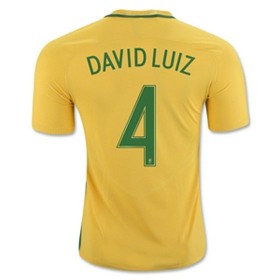 Brasilien Fodboldtrøjer DAVID LUIZ Hjemmebanesæt 2016/17 Kort ærmer