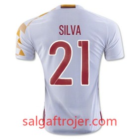 Spanien Fodboldtrøjer SILVA Udebanesæt Euro 2016 Kort ærmer