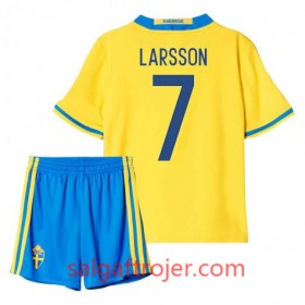 Sverige Fodboldtrøjer Larsson 7 Børn Hjemmebanesæt 2016 Kort ærmer