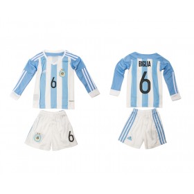 Argentina Fodboldtrøjer Biglia 6 Børn Hjemmebanesæt 2016 Langærmet