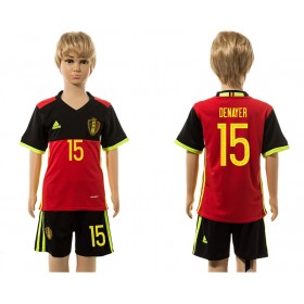 Belgien Fodboldtrøjer Denayer 15 Børn Hjemmebanesæt 2016 Kort ærmer