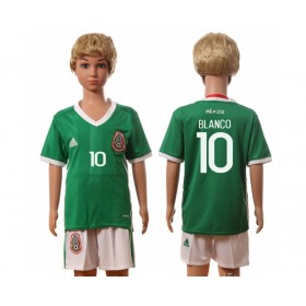 Mexico Fodboldtrøjer Blanco 10 Børn Hjemmebanesæt 2016 Kort ærmer