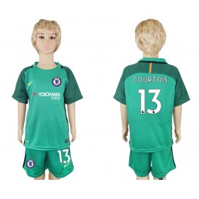 Chelsea Fodboldtrøjer Courtois 13 Målmand Børn Hjemmebanesæt 2017/18 Kort ærmer