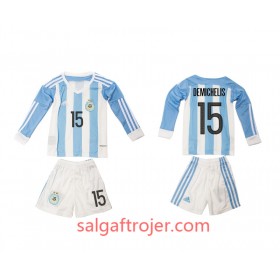 Argentina Fodboldtrøjer Demichelis 15 Børn Hjemmebanesæt 2016 Langærmet