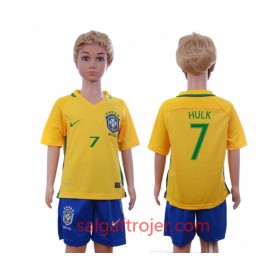 Brasilien Fodboldtrøjer Hulk 7 Børn Hjemmebanesæt 2016 Kort ærmer