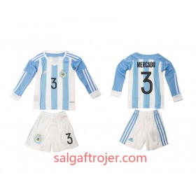 Argentina Fodboldtrøjer Mercado 3 Børn Hjemmebanesæt 2016 Langærmet