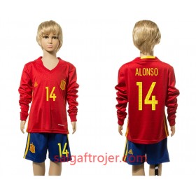 Spanien Fodboldtrøjer Alonso 14 Børn Hjemmebanesæt 2016 Langærmet