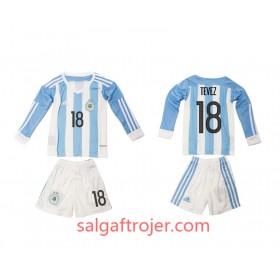 Argentina Fodboldtrøjer Tevez 18 Børn Hjemmebanesæt 2016 Langærmet