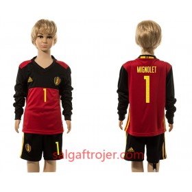 Belgien Fodboldtrøjer Mignolet 1 Børn Hjemmebanesæt 2016 Langærmet