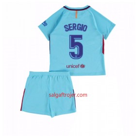 FC Barcelona Fodboldtrøjer Sergio Busquets 5 Børn Udebanesæt 2017/18 Kort ærmer