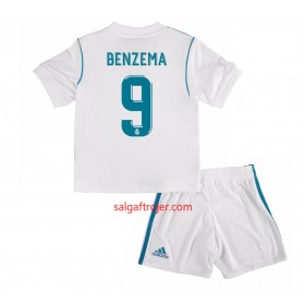 Real Madrid Fodboldtrøjer Karim Benzema 9 Børn Hjemmebanesæt 2017/18 Kort ærmer