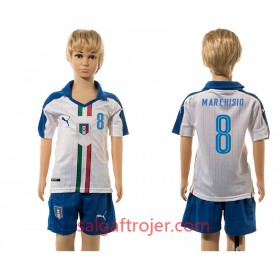 Italien Fodboldtrøjer Marchisio 8 Børn Udebanesæt 2016 Kort ærmer