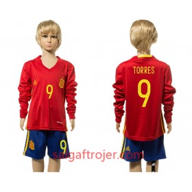 Spanien Fodboldtrøjer Torres 9 Børn Hjemmebanesæt 2016 Langærmet
