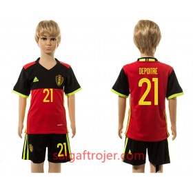Belgien Fodboldtrøjer Depoitre 21 Børn Hjemmebanesæt 2016 Kort ærmer