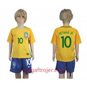Brasilien Fodboldtrøjer Neymar JR 10 Børn Hjemmebanesæt 2016 Kort ærmer