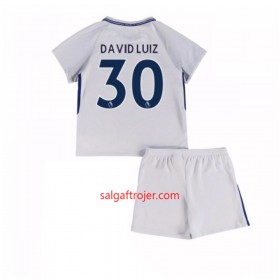 Chelsea Fodboldtrøjer David Luiz 30 Børn Udebanesæt 2017/18 Kort ærmer