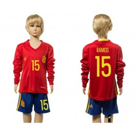 Spanien Fodboldtrøjer Ramos 15 Børn Hjemmebanesæt 2016 Langærmet