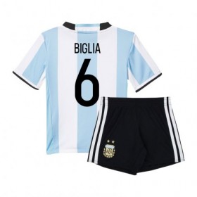 Argentina Fodboldtrøjer Biglia 6 Børn Hjemmebanesæt 2016 Kort ærmer