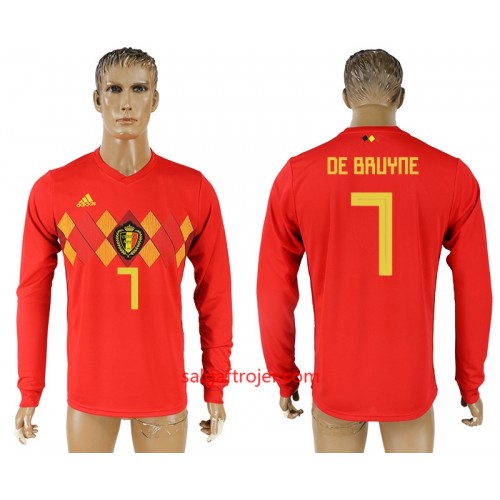 Belgien Fodboldtrøjer Kevin De Bruyne 7 Hjemmebanesæt VM 2018 Langærmet