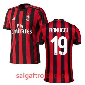 A.C. Milan Fodboldtrøjer BONUCCI Hjemmebanesæt 2017/18 Kort ærmer